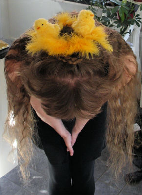 Easter nest in hair