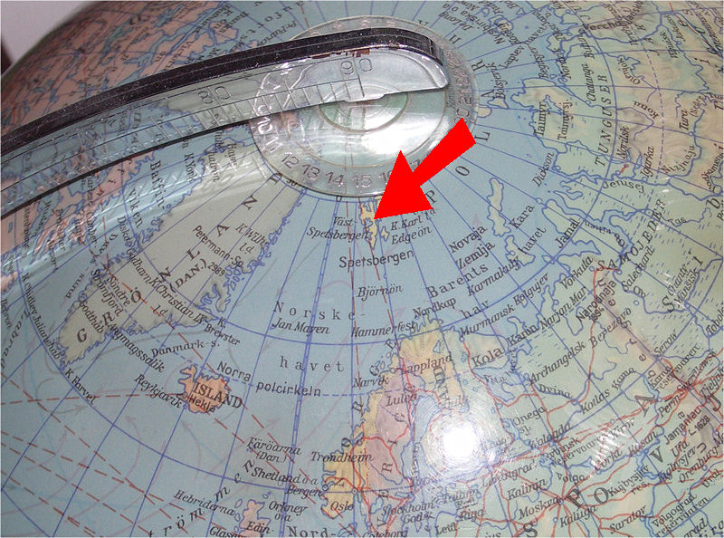 Svalbard on Globe